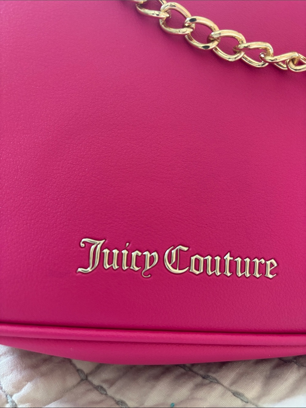 Juicy Couture Hot Pink Shoulder Bag with Gold Chain - Picture 5 of 5